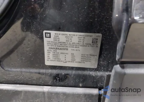 2018 Chevrolet Equinox Lt из США, поврежденный, VIN 2GNAXJEV6J6239708